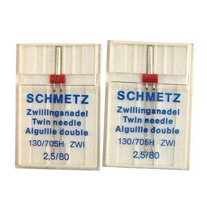 Schmetz Twin Needle 130/705H ZWI 2.5/80 Sewing Machine Needles For Fine Fabrics